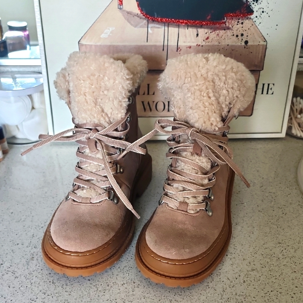 Splendid Shearling Lace-Up Boots